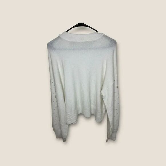 Chelsea & Violet NWT Antique White Faux Pearl Sweater Size XL - Picture 2 of 7